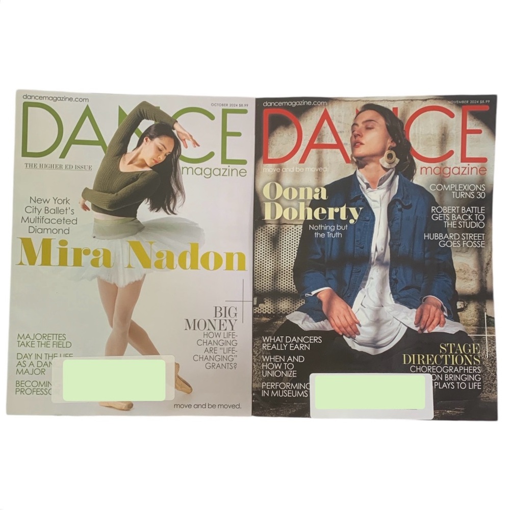 Dance Magazine Lot Of 2 October And November 2024 Mira Nadon Oona Doherty